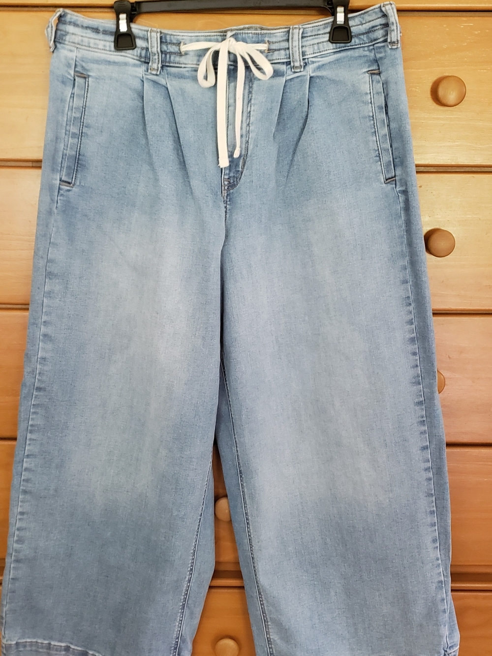 torrid Light Blue Wide Leg Crop Jeans with Drawstring